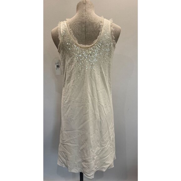 Nicole Miller Collection NWT Silk Sequin Shift Dress in Ivory Size XS - Picture 3 of 4